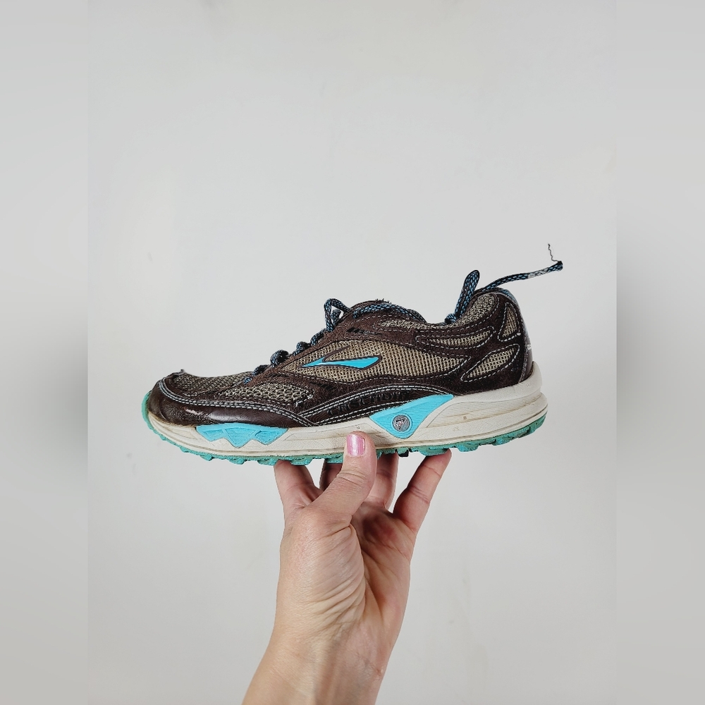 Brooks Cascade Brown and Teal Athletic Shoes, Size 8